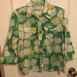 Floral Swiss dot top size 6P